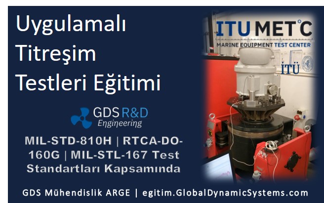 Titreşim Testleri, Randım Titreşimler, Periodik Titreşim Testleri, Randım Titreşim Testleri, Gelişigüzel Titreşim, Gelişigüzel Titreşim Testleri, Titreştirici Testleri, Titreşim Eğitimi, Titreşim Testleri Eğitimi, Uygulamalı Eğitim, Test Merkezi, Titreşim Zarfı, Titreşim Profili, Titreşim Test Süresi, Titreşim Sönümleme, Titreşim Sönümleme Eğitimi, Titreşim, Sönümleyiciler, Titreşim Takozlama, Takoz, FEA, Finite Element Analysis, Sonlu Elemanlar Analizi, Titreşim ve Analiz, Stokastik Denklemler, Stokastik Diferansiyel Denklemler, Sistem Optimizasyonu, Test, Shaker Testleri, Shaker Tests, MIL-STD-810H Titreşim Testleri, RTCA-DO-160G Titreşim Testleri, NAVMAT Profili, Sevk Sistemleri, Propulsion, Propeller, Underwater Ship Noise, GDS Mühendislik ARGE, Denizcilik, Denizcilik Ekipman Testleri, Denizcilik Teknolojileri, Türbin Tİtreşimleri, Uçak, Helikopter, Dönerkanat Titreşim Test Profili, Platform Titreşimleri, Motor Titreşimi, Şaft